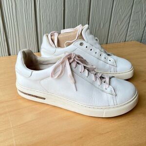 Birkenstock White Leather Bend Sneakers Comfort Women’s 7, EU 38